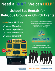 School Bus Rental - Church Flyer