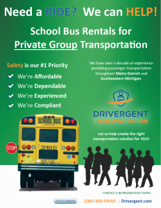 School Bus Rental - Private Group Flyer