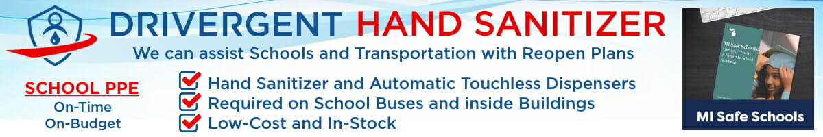Drivergent Hand Sanitizer School Reopen Banner
